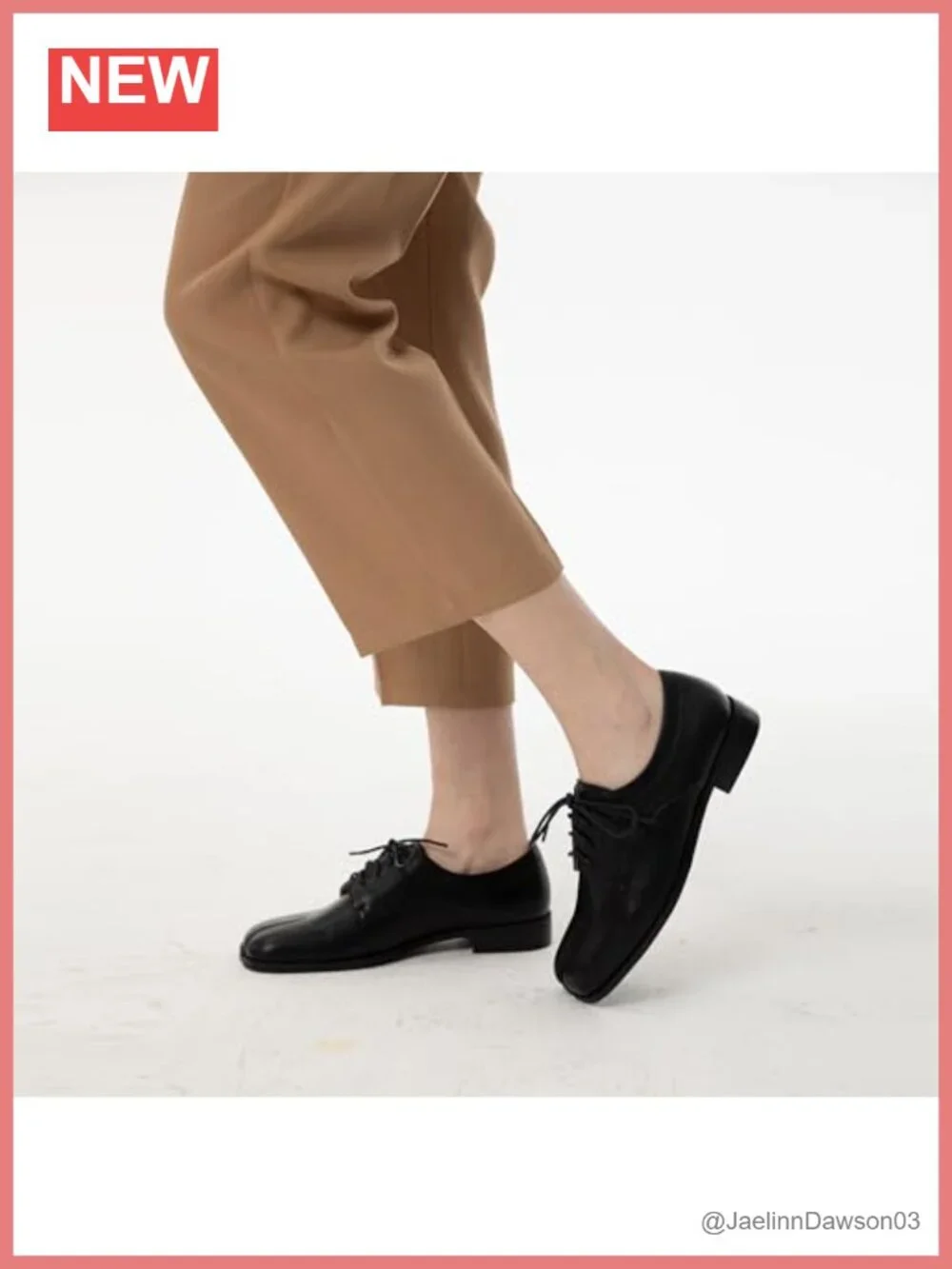 Women's Faux Leather Oxfords Lace-Up Split Toe Derby Shoes Block Heel